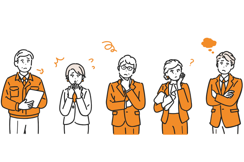 鶴岡でホームページ制作を検討して悩んでいる事業者のイラスト